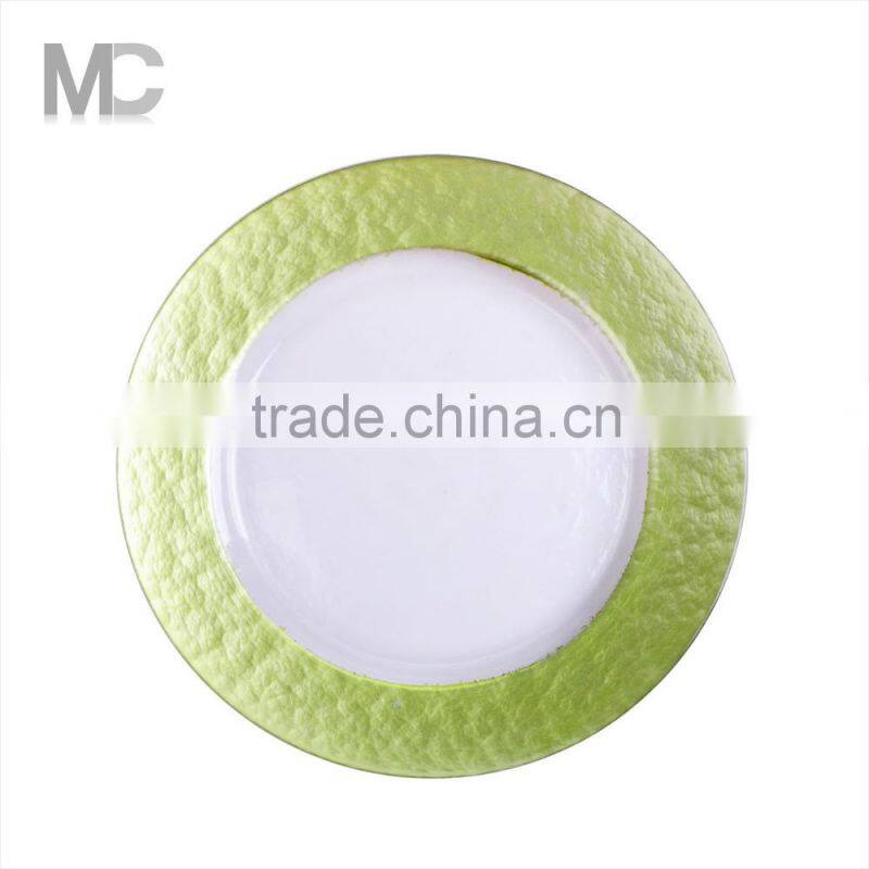 Wholesale Wedding Decoration Colorful Glass Charger Plates Under Plate