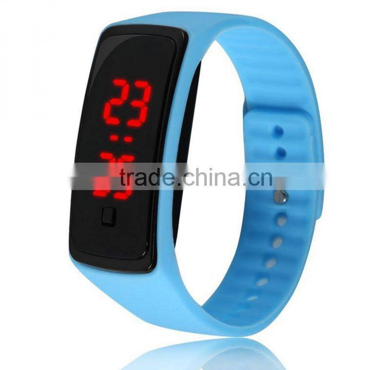Sports style unisex silicone led light wristwatch electronic watch