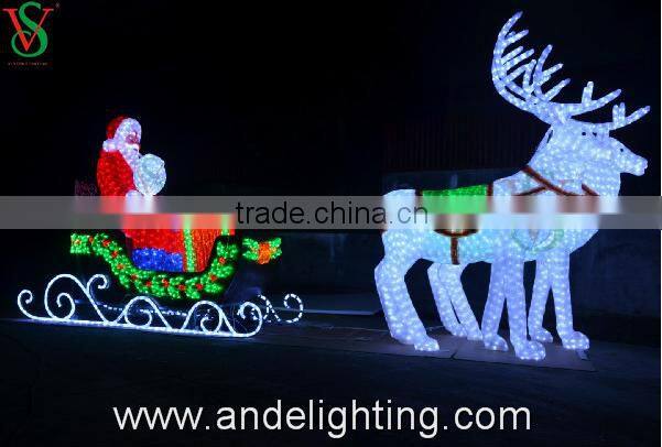 Hot deer Carriage Santa Claus Christmas outdoor holiday decoration waterproof motif light
