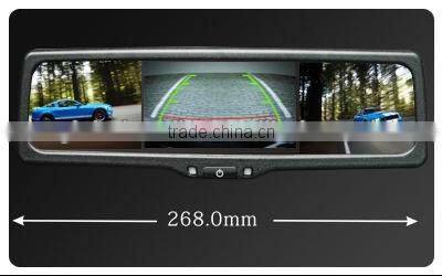 Car camera display- multiple rearview mirror with three LCD monitors for trucks