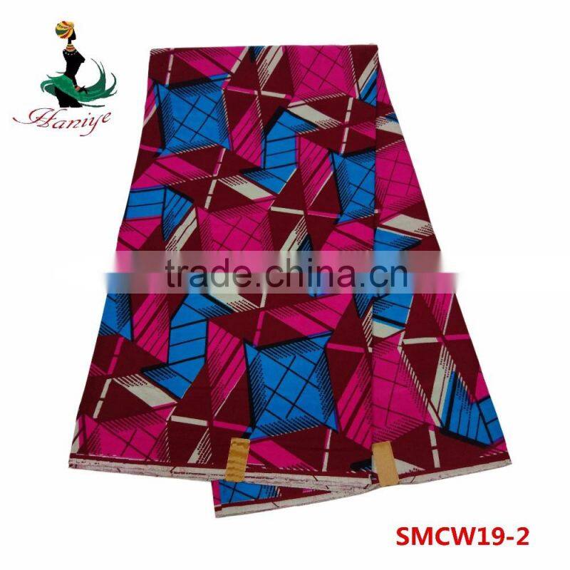 100% cotton wax fabric Real wax print fabric african ankara wax printed SMCW18