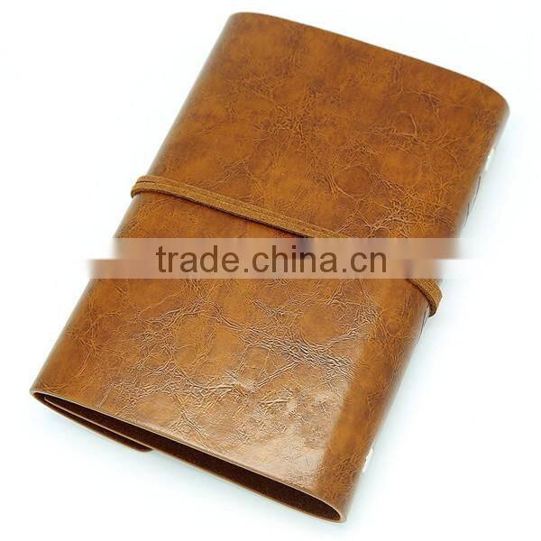 Customized design PU Leather Cover Loose Leaf Blank Notebook Journal Diary Gift