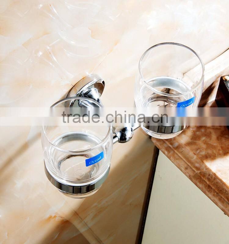 2016 bathroom accessory with brass fancy holtel use double cup tumbler holder.