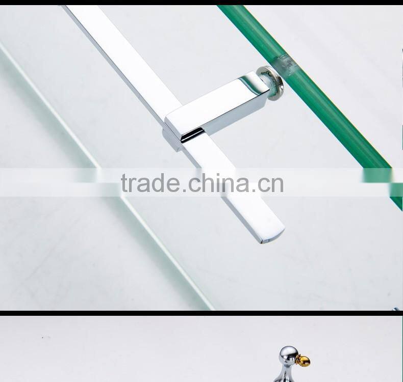 80900 bathroom shelf towels for bathroom Double glass shelf hotel use toilet accessories
