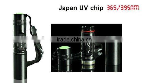 395nm 1W UV LED Flashlight for leak detect or money checking