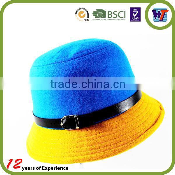 High Quality Pure Colour Design Wool Cap Felt Sombrero Hats With Silk Ribbon