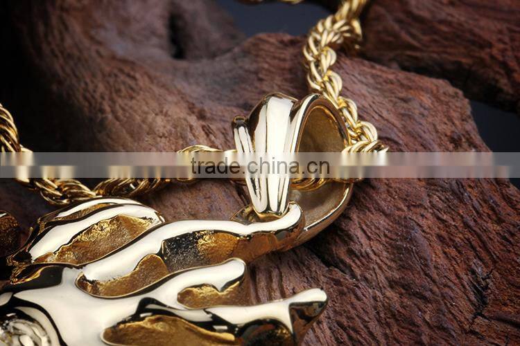 Fashion stainless steel gold plated sun moon pendant