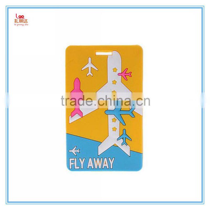 2D/3D logo silicone luggage tag, special design shape silicone rubber luggage tag for travel