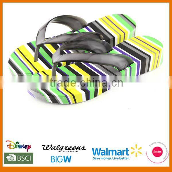 Fashion women's wedge heel flip flops with EVA material