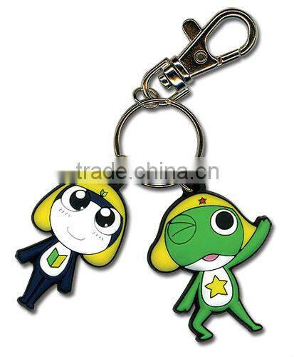 lovely animal 3D effect soft pvc keychain key holder