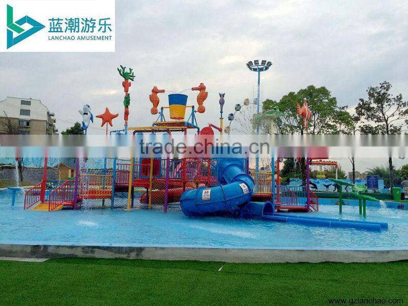 Large fiberglass water park slides kids and adults water playground