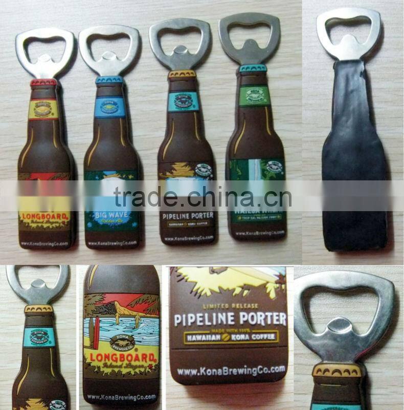 rubber plastic red bottle opener with colorful