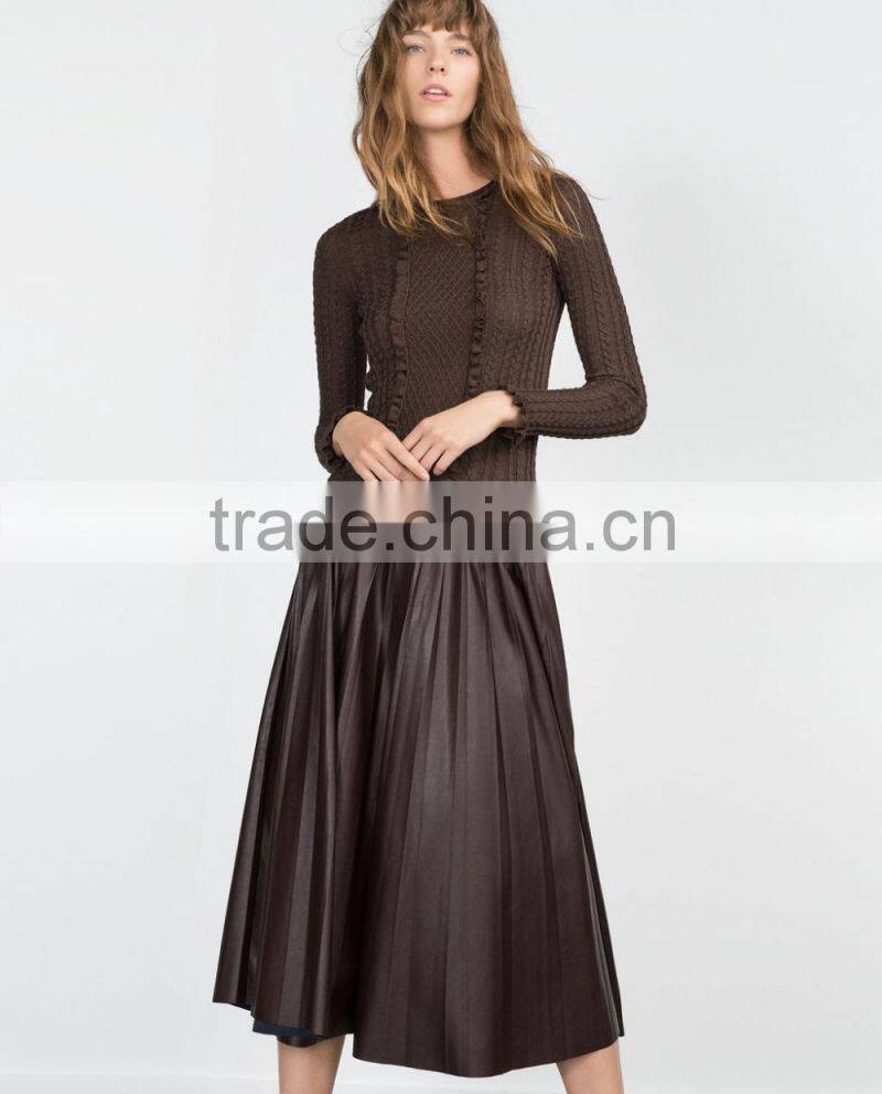 ladies knitted blouses round collar slim knitted sweater