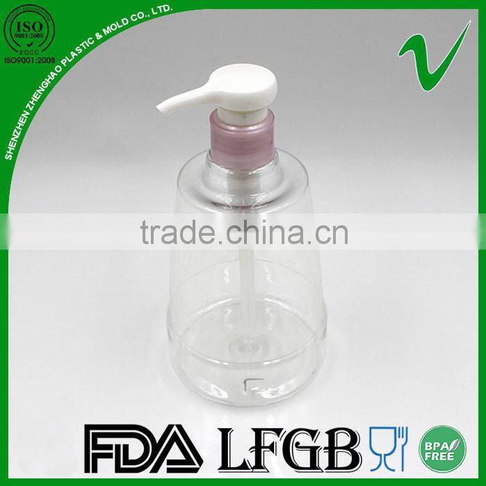 Hot sale clear empty 300ml pump bottle PET in Shenzhen