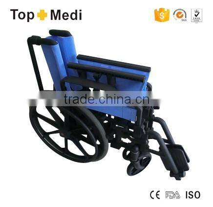 manual plastic detachable armrest and footrest wheelchair for sale