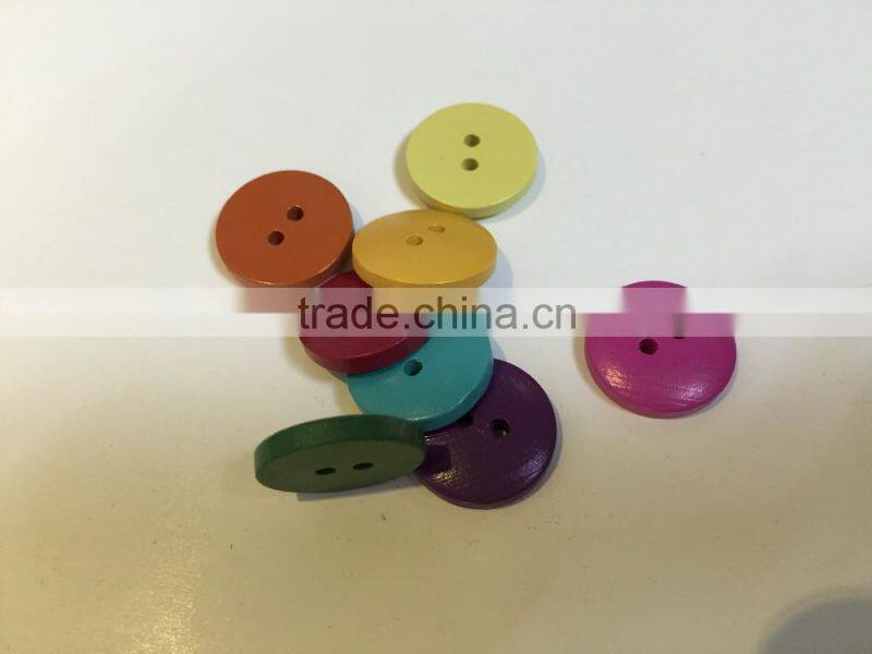 color painted 2 holes black wooden buttons for garment