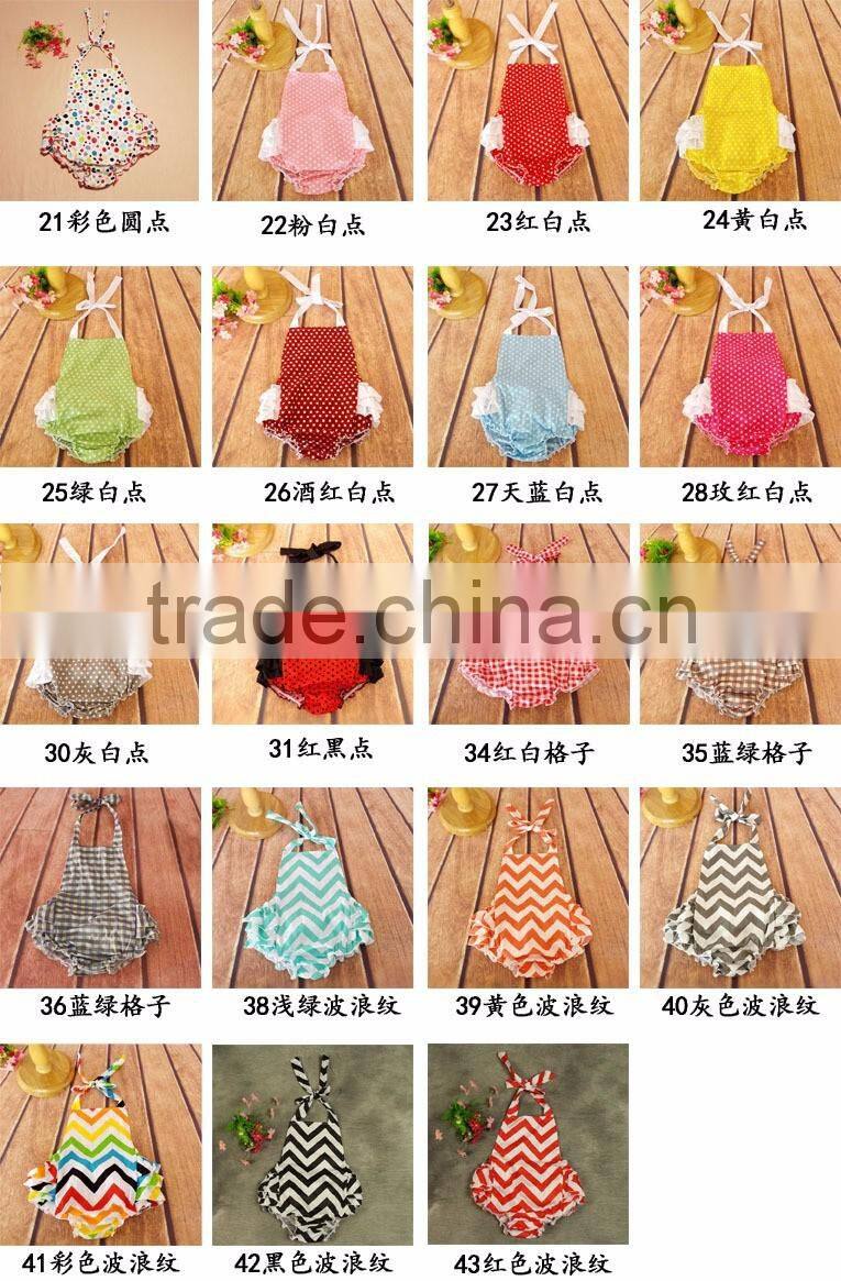 2016 Wholesale Baby Toddler Clothes cotton Bubble Romper Summer Sunsuit Ruffled Print Flowers Romper Ruffle Romper Newborn Baby