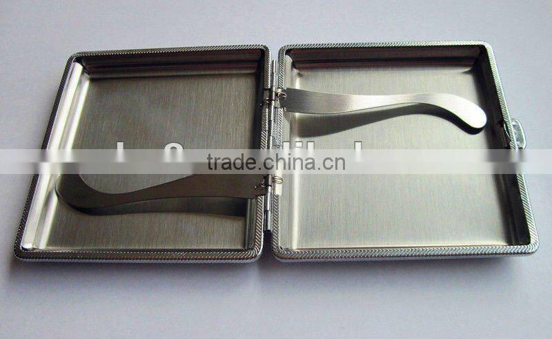 genuine leather covered metal cigarette case novely design