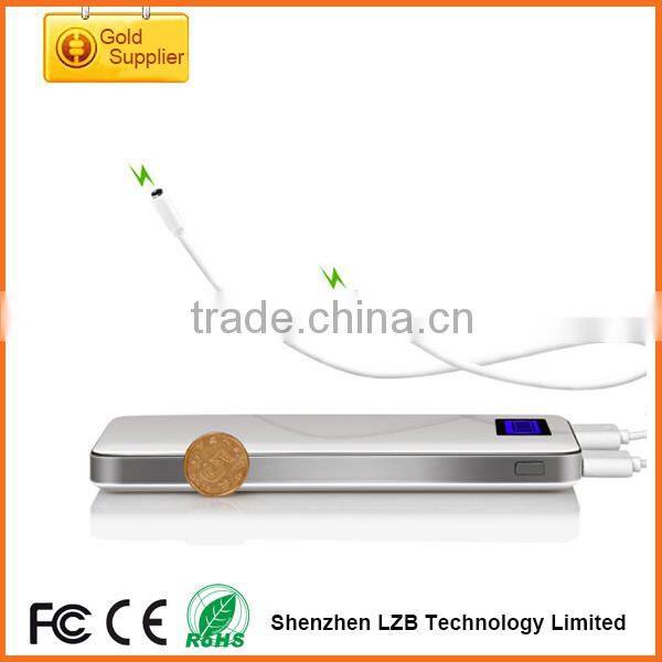 12000mAh newest ultra slim li-polymer Recharger , universal portable Ultra thin mobile power bank