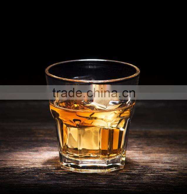 transparent plastic octagonal drinking glass