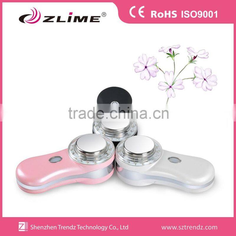 Handhold Electronic Vibration Red/Blue/Green Light Therapy Ionic Facial cleaning device,Ultrasonic skin care device