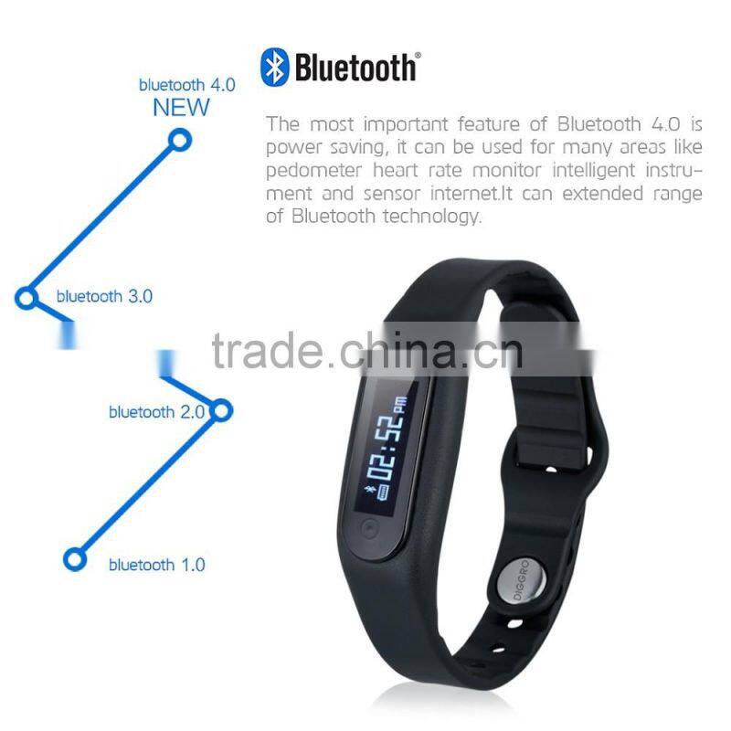 E06 Smart Healthy Bracelet IP67 Waterproof Bluetooth V4.0 Wristband with Remote Capture Compatible for Android and IOS