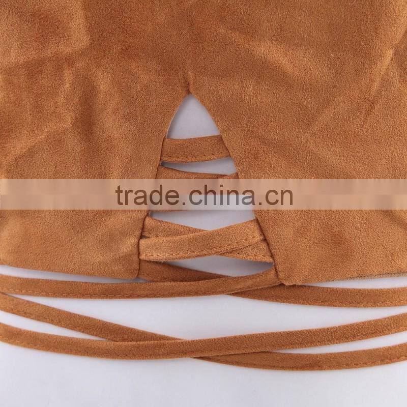 Bonvatt women tops Leather velvet with sexy small shirt short paragraph halter shirt l halter