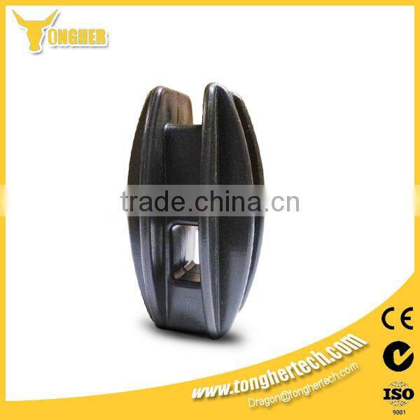 Black ABS end strain electric fence insulator for predators