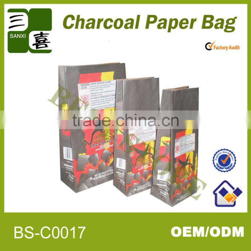 BBQ kraft Charcoal kraft paper bag for 5KG charcoal package