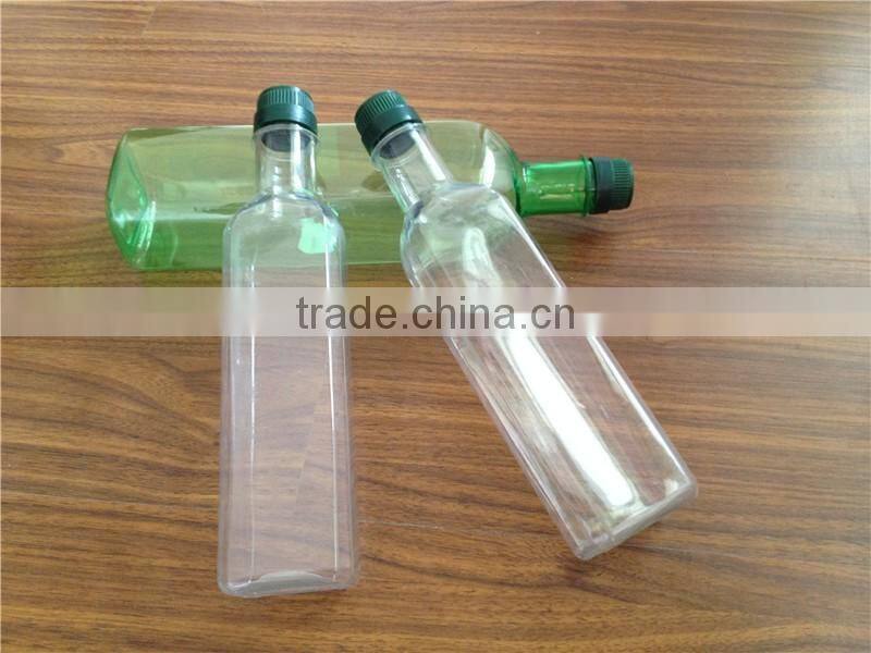 wholesale 200ml 250ml 500ml 1000ml clear square olive oil / cooking oil plastic bottle
