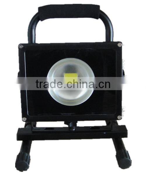 DC 12V 20 watt rechargeable brightest led flood light wide light range with concave lens