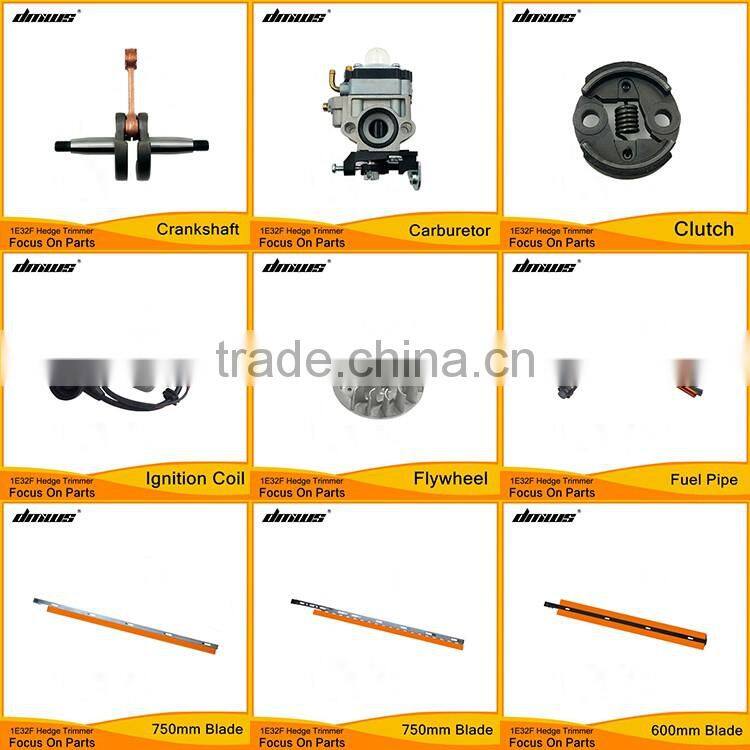 China Supplier Garden Tools 1E32F 2 Stroke Engine 22.5CC Gasoline Hedge Trimmer Spare Parts 750mm Blade