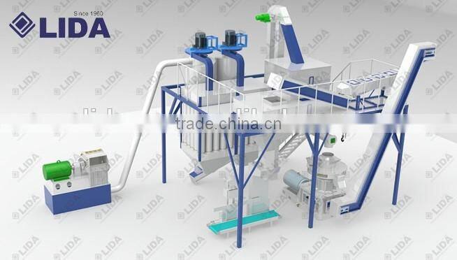 LIDA 2-3T/H Complete pellets machine line wood pellet production