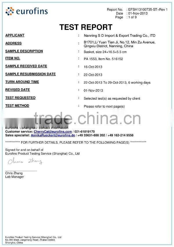 Food safe grade woven bread tray rattan basket