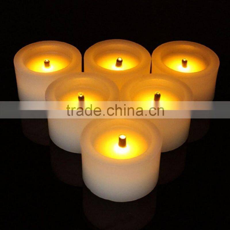 Battery-powered Flameless LED Tealight Candles - White Bright Battery Operated Candles-Timer and Remote -Real Wax Mini Votive