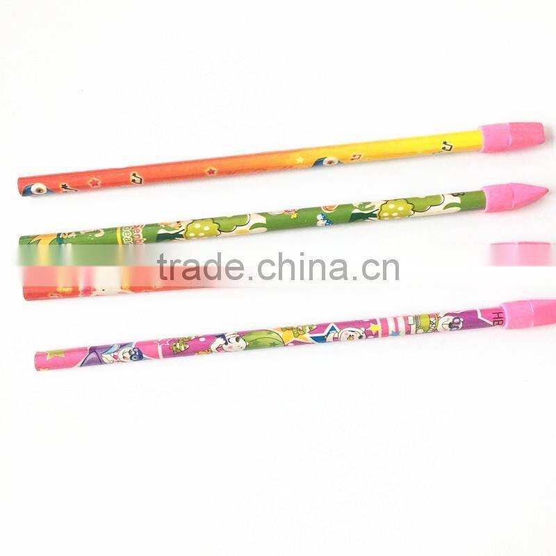 HB wooden pencils, 7 inch black lead pencil with eraser