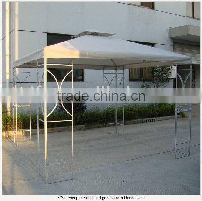 3*3m cheap metal forged gazebo with bleeder vent