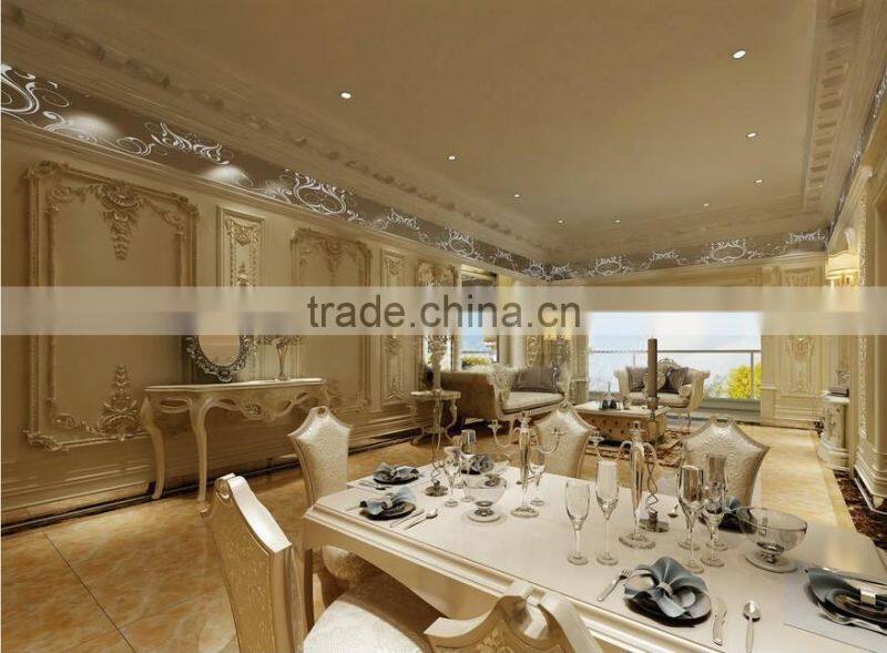 Elegant 3d Wall Panel Rendering House Interior Design for Living and Dining Room