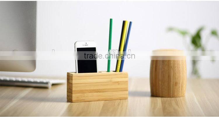 High Quality Wooden Mobie phone Holder Bamboo Pen Holder