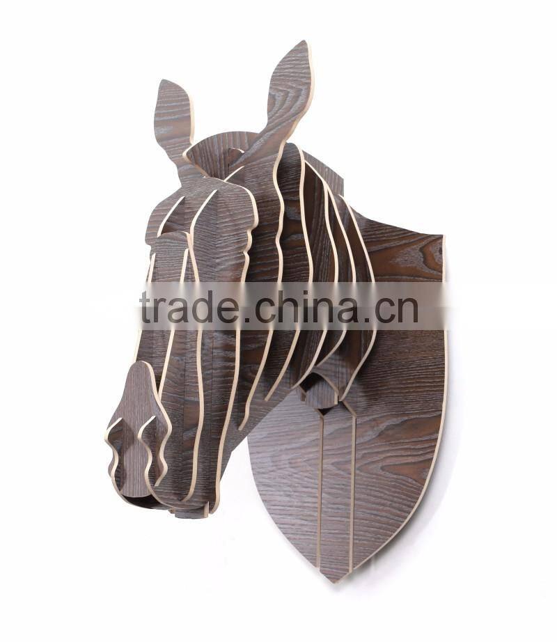 Wall hanging wood crafts zebra head decoration