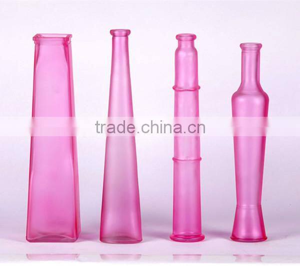 frosted glass vase for home decoration