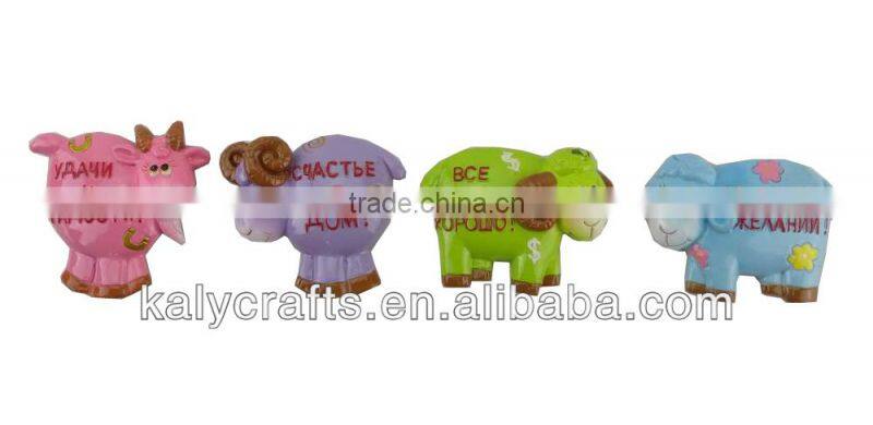 2015 chinese zodiac cartoon sheep promotional resin 3d fridge magnet