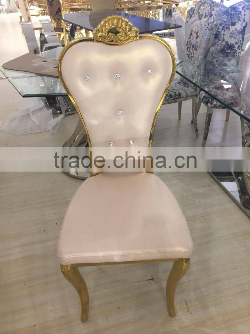 Hotel stainless steel dining wedding chair for lobby