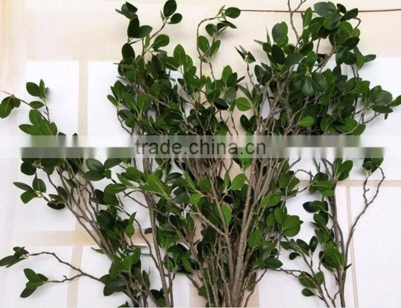 112cm tree branches green fake plastic leaves for decoration and sale
