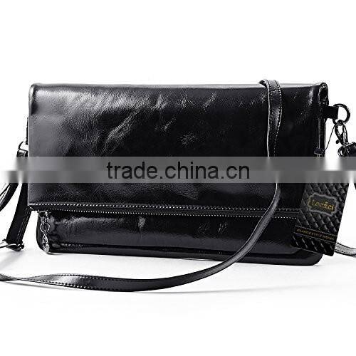 Womens Genuine Leather Clutch Handbags Purse with Strap Crossbody Messenger Bag for Women