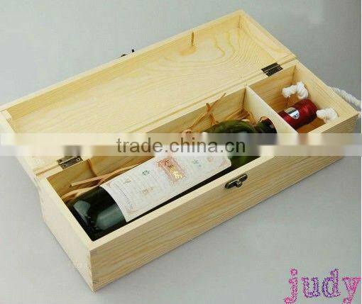 custom solid pine cheap wooden wine boxes wholesale
