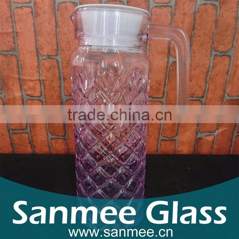 Colored Glass Bottle With Handle Glass Water And Juice Bottle