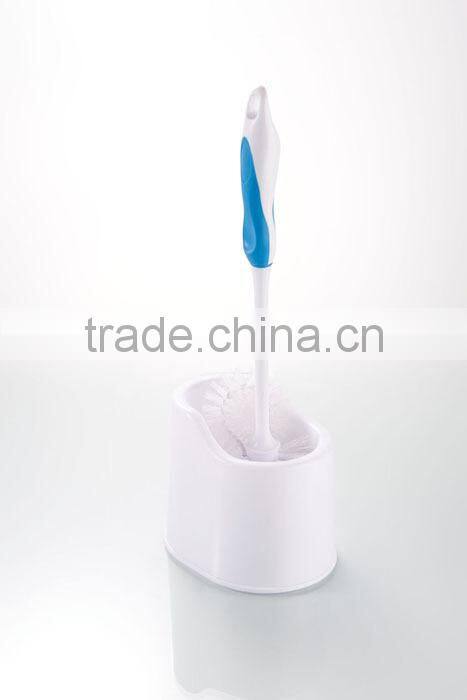 Made in China good quality plastic toilet brush set with plastic soft grip handle