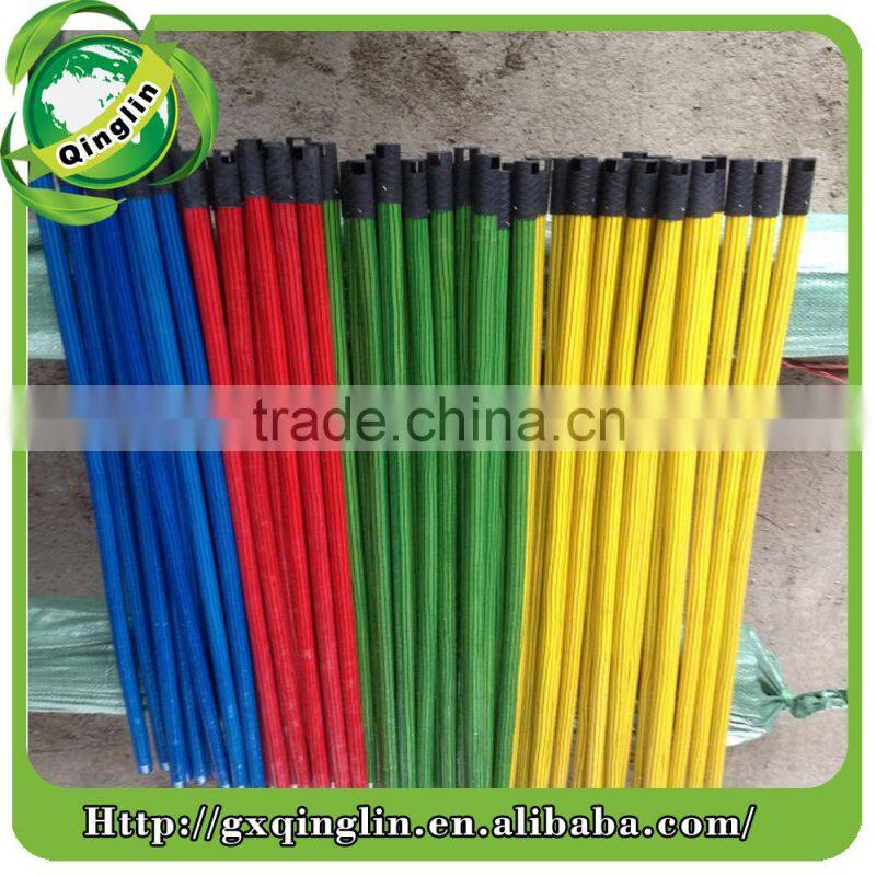 Hot sale natural broom handles wholesale/pvc coated wooden broom handle/pvc mop stick