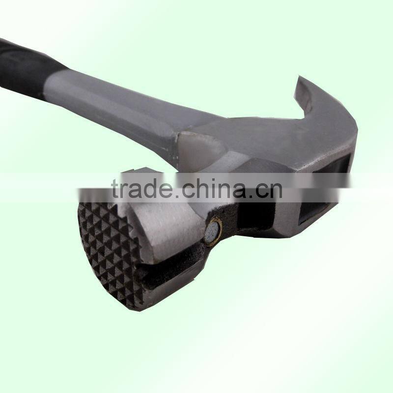 H1020 High quality green plastic handle claw hammer